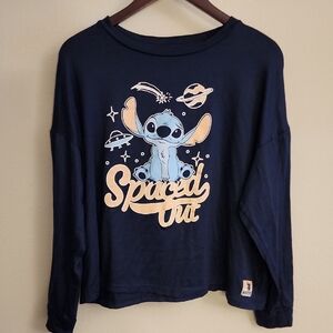 Women's Navy Blue Graphic Pajama Top